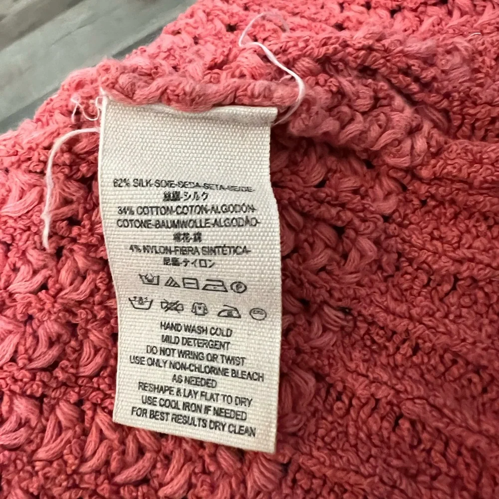 Free People Coral Open-Knit I’ll Be around cardi - silk/cotton blend sz S